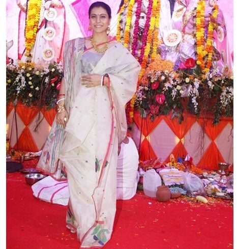 Kajol in Bengali saree