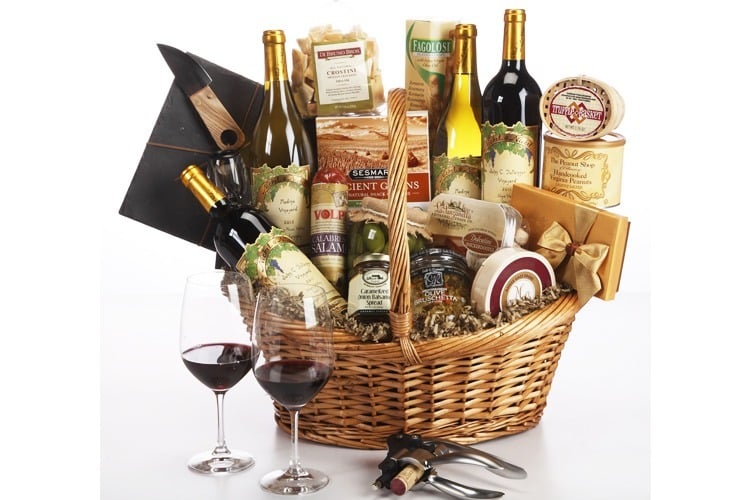 Wine gift basket