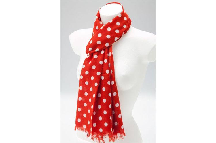 womens polka dot scarf