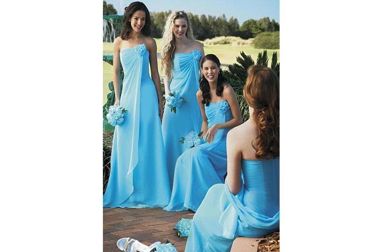 Bridesmaids in sky blue