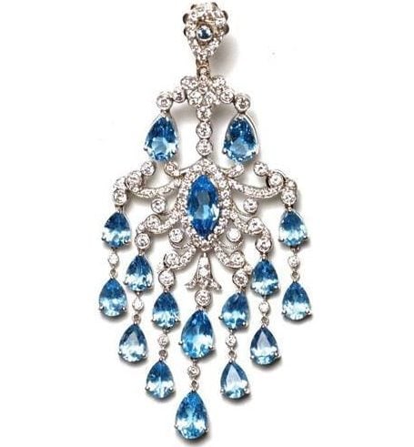 Chandelier Royal emerald blue earrings