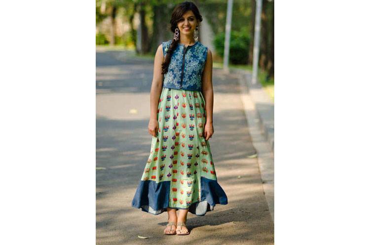Desi Dressing indian designs on crop tops and long skirts