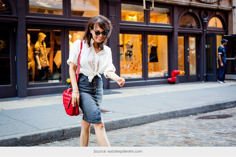 How to Wear a Denim Skirt