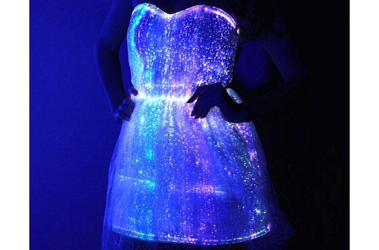 Luminous optic dress for womens