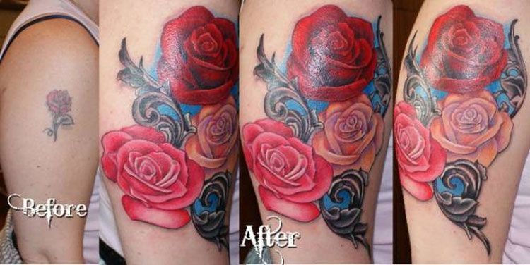 Rose Coverup Tattoos