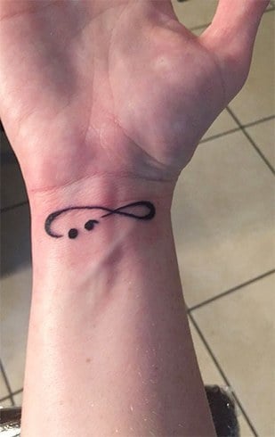 Semi Colon Infinity Tattoo Design