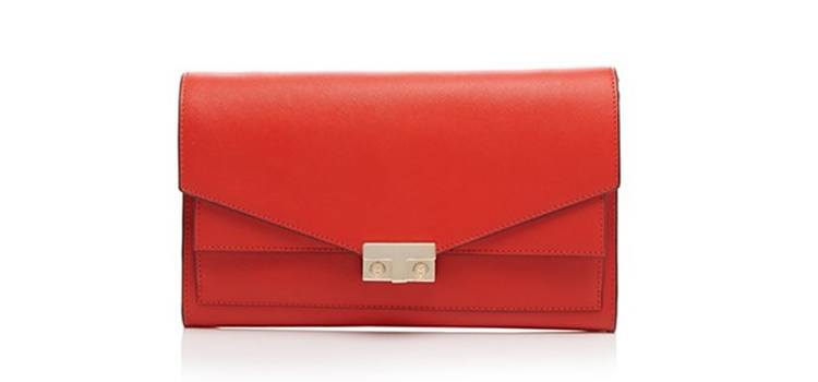 Red clutch bag