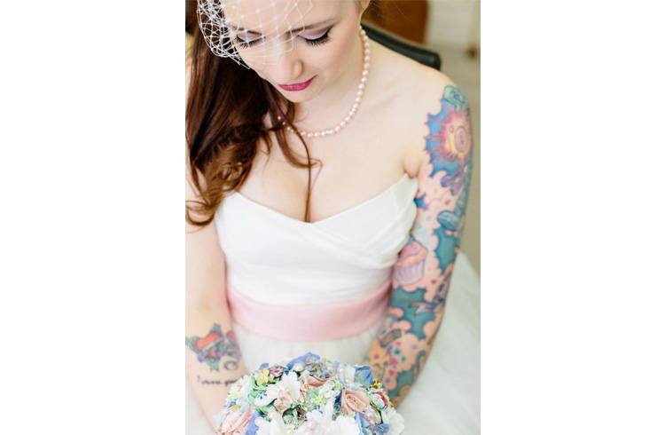 Bride with tattoo