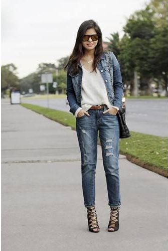 denim jacket double boyfriend jeans