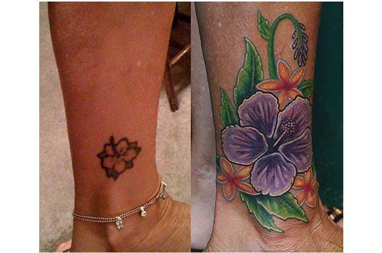 flower cover up tattoos
