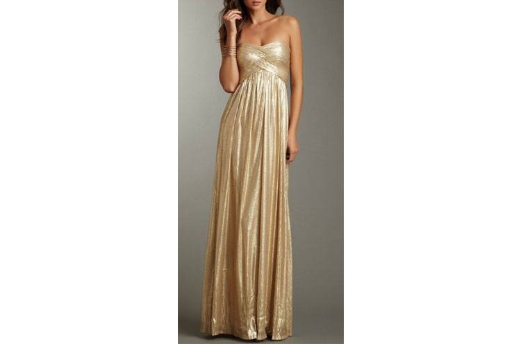 golden bridesmaid gown