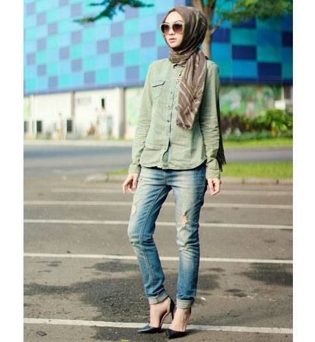 hijab outfits with jeans