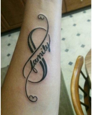 Infinity Family Tattoo on arm