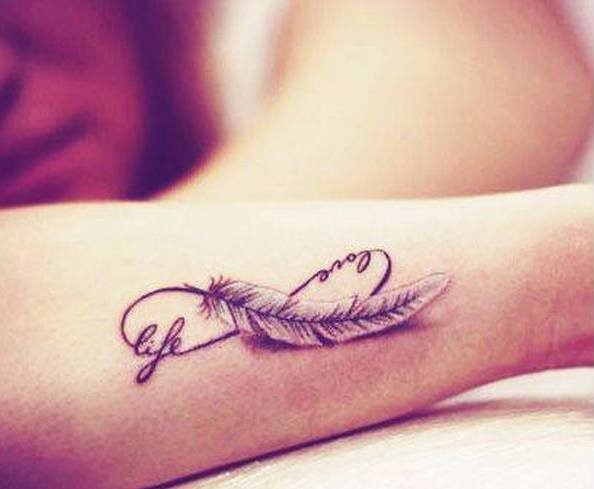 Feather Infinity Tattoo