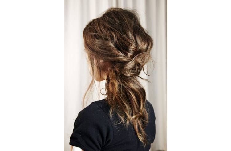 low bouffant ponytail hairstyle