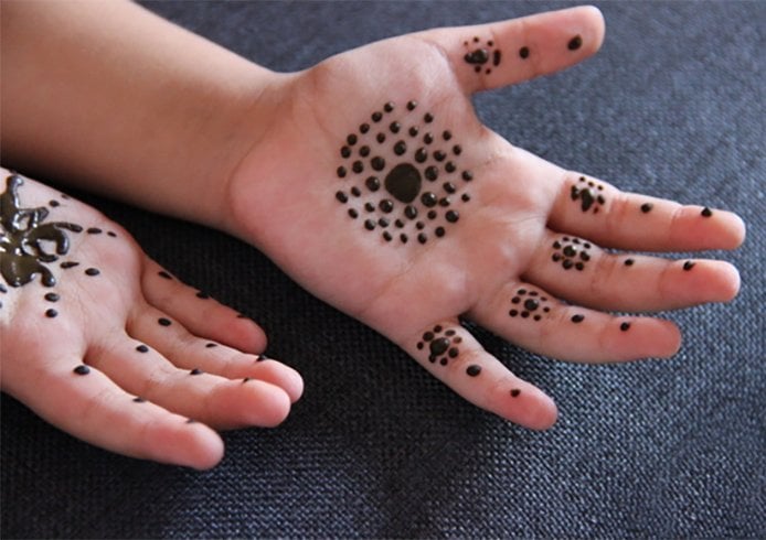 Dot Mehndi Designs for children