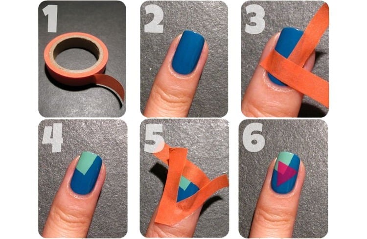 Nail Art Designs, die nur mit einem Klebeband ausgeführt werden können  