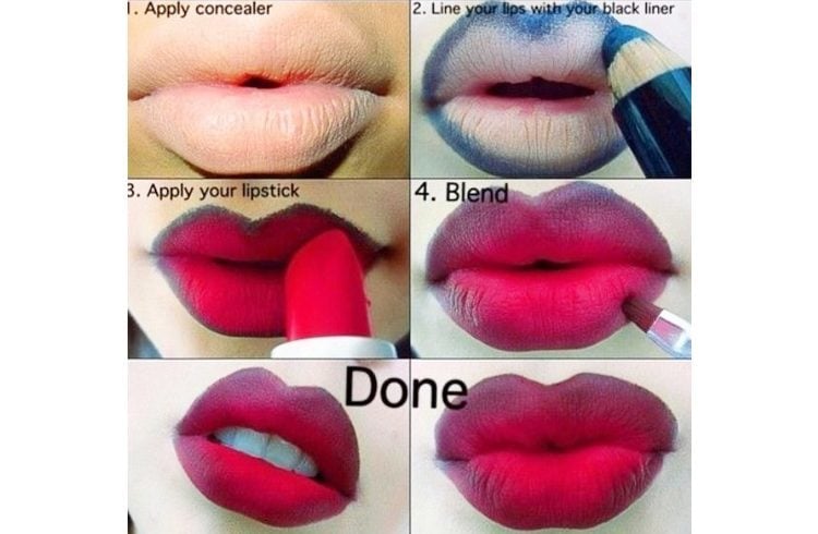 Ombre lips process