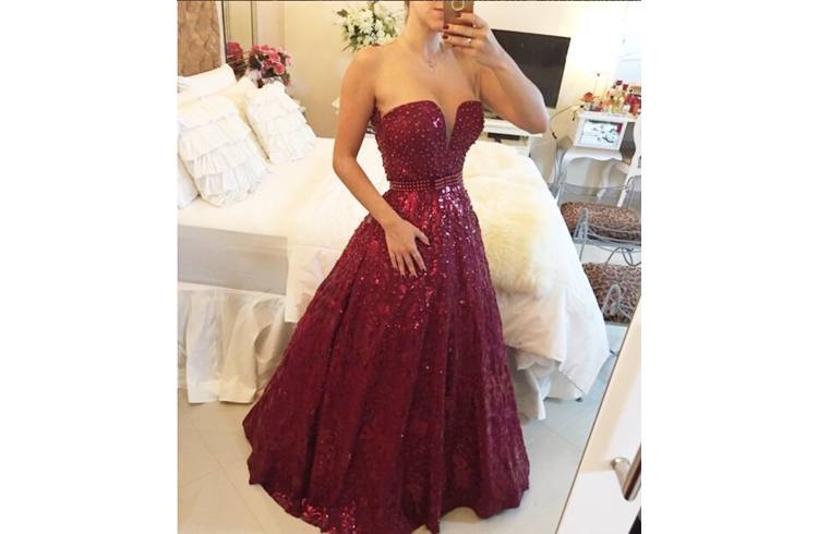 Prom dress with shine