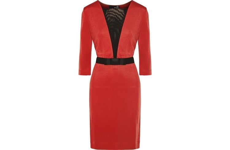 Red panelled dress for wedding