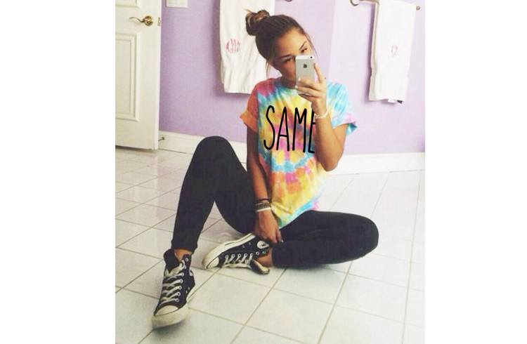 Tie and dye tees with leggings