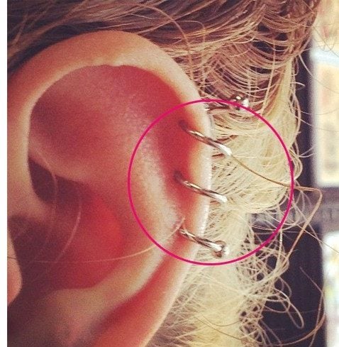 Triple Spiral Helix Ear Piercing
