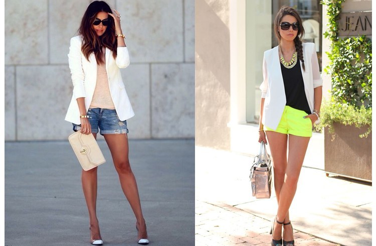 White blazer with shorts