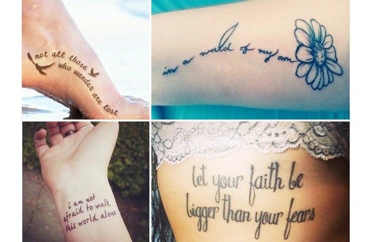 Women tattoo designs on quotes