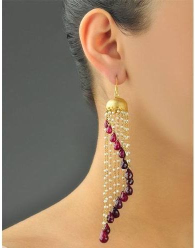 yellow gold chandelier earrings