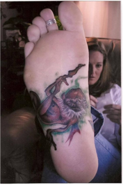 Artistic Colorful Foot Tattoo