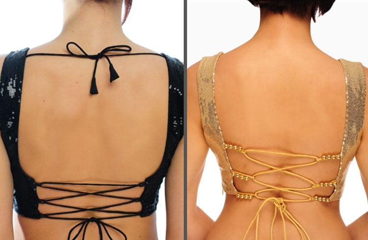 Backless Blouses With Pearls