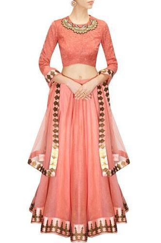 Blush pink printed lehenga set