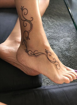 26 Awesome Feather Ankle Tattoos