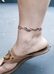 Leaf Design Ankle Foot Tattoo