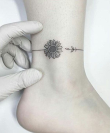 Sunflower Ankle Foot Tattoo