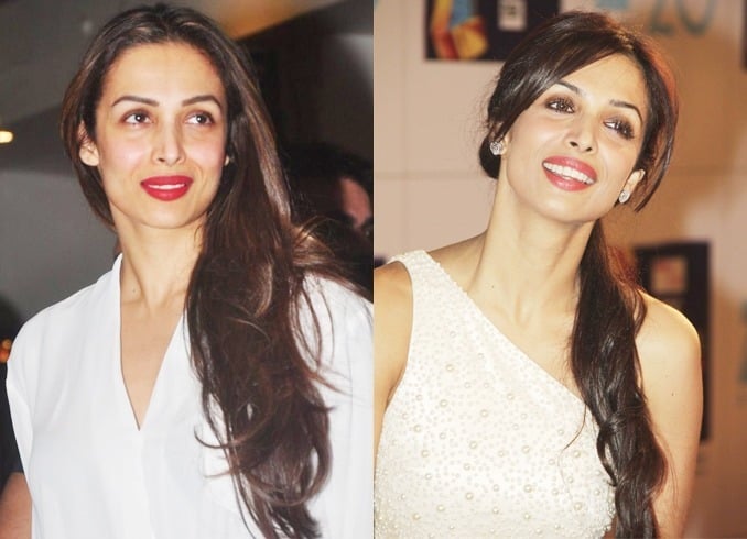 Malaika Arora with Matte Red Lipstick