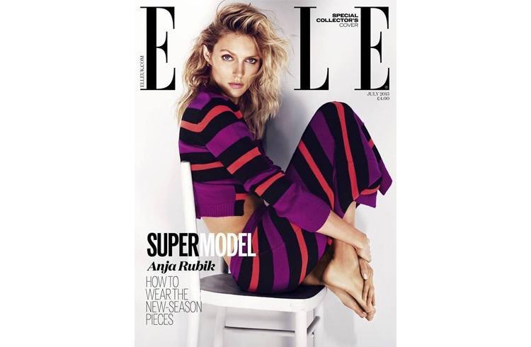 Anja Rubik on the cover of Elle UK