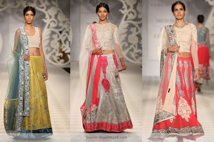 bridal lehenga sari styles