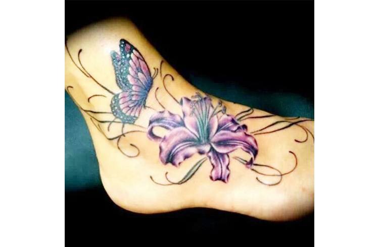 Butterfly foot tattoo designs