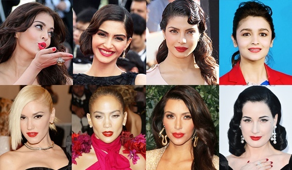 Celebrities with Red Lipstick