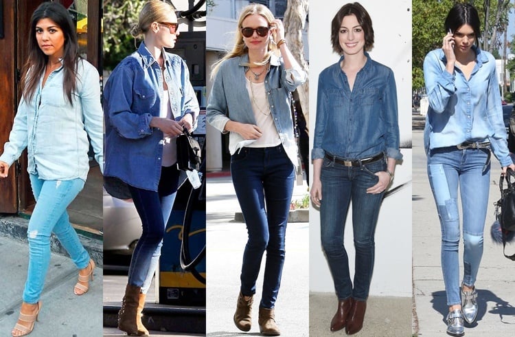 Celebrities wearing double denim