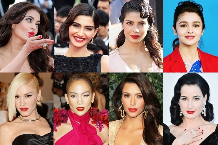 Celebrities with Red Lipstick