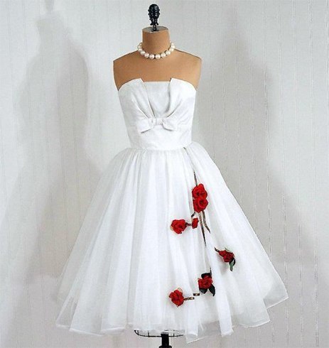 Chiffon dress with roses for wedding