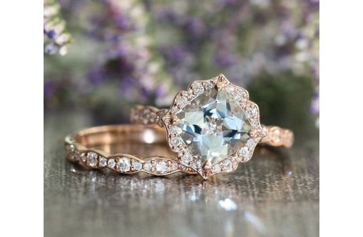 Floral engagement rings