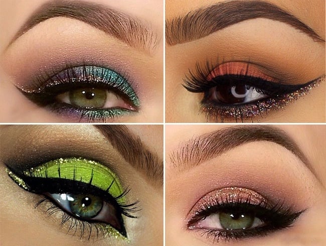 Glitter eye makeup