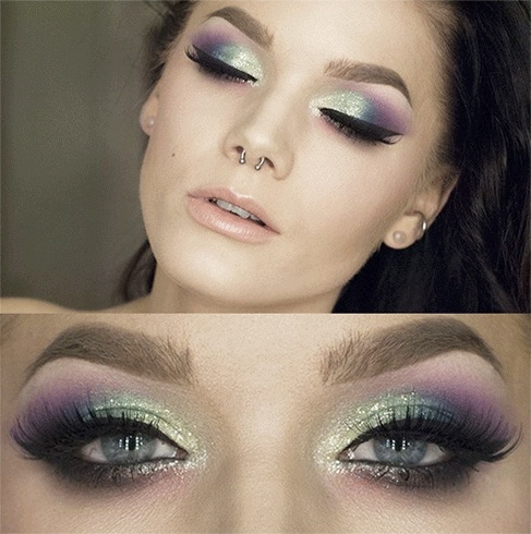 Glitter eyes makeup