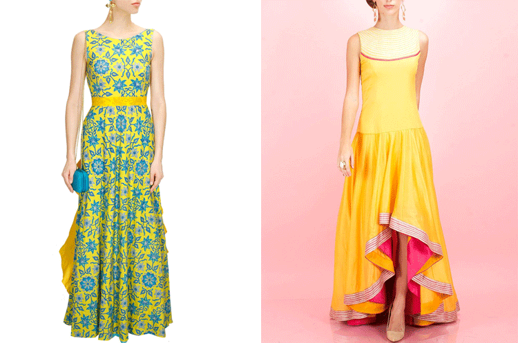 haldi wedding gowns