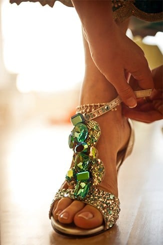 Jewelled emerald shoes