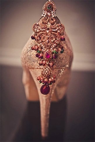 Jewelled shoes for wedding