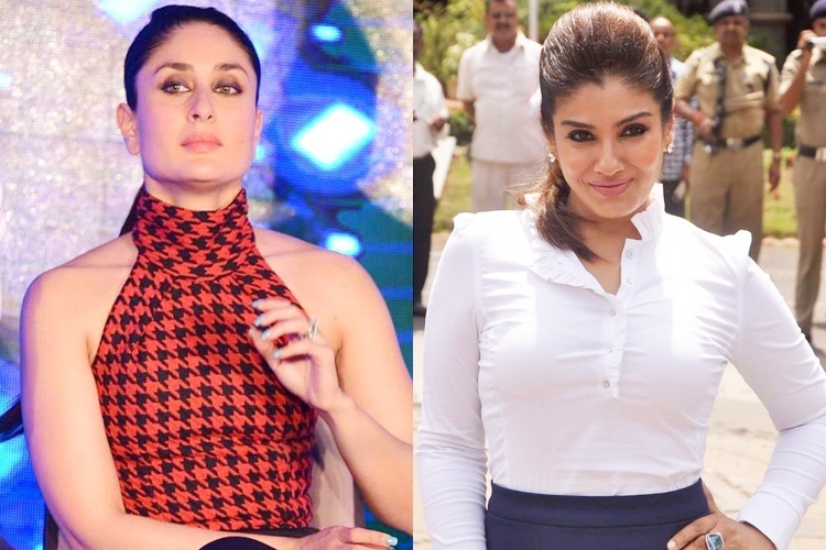 Kareena Kapoor and Raveena Tandon in Pencil Skirts